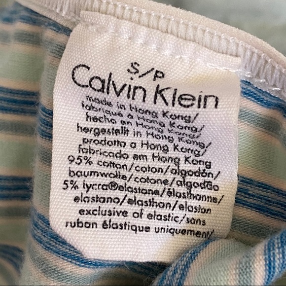 Calvin Klein blue teal striped matching bra top - Picture 8 of 8